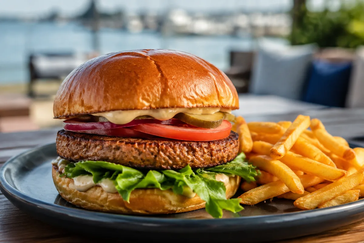 Crispy Vegan Burger bei Hafenlounge Romanshorn